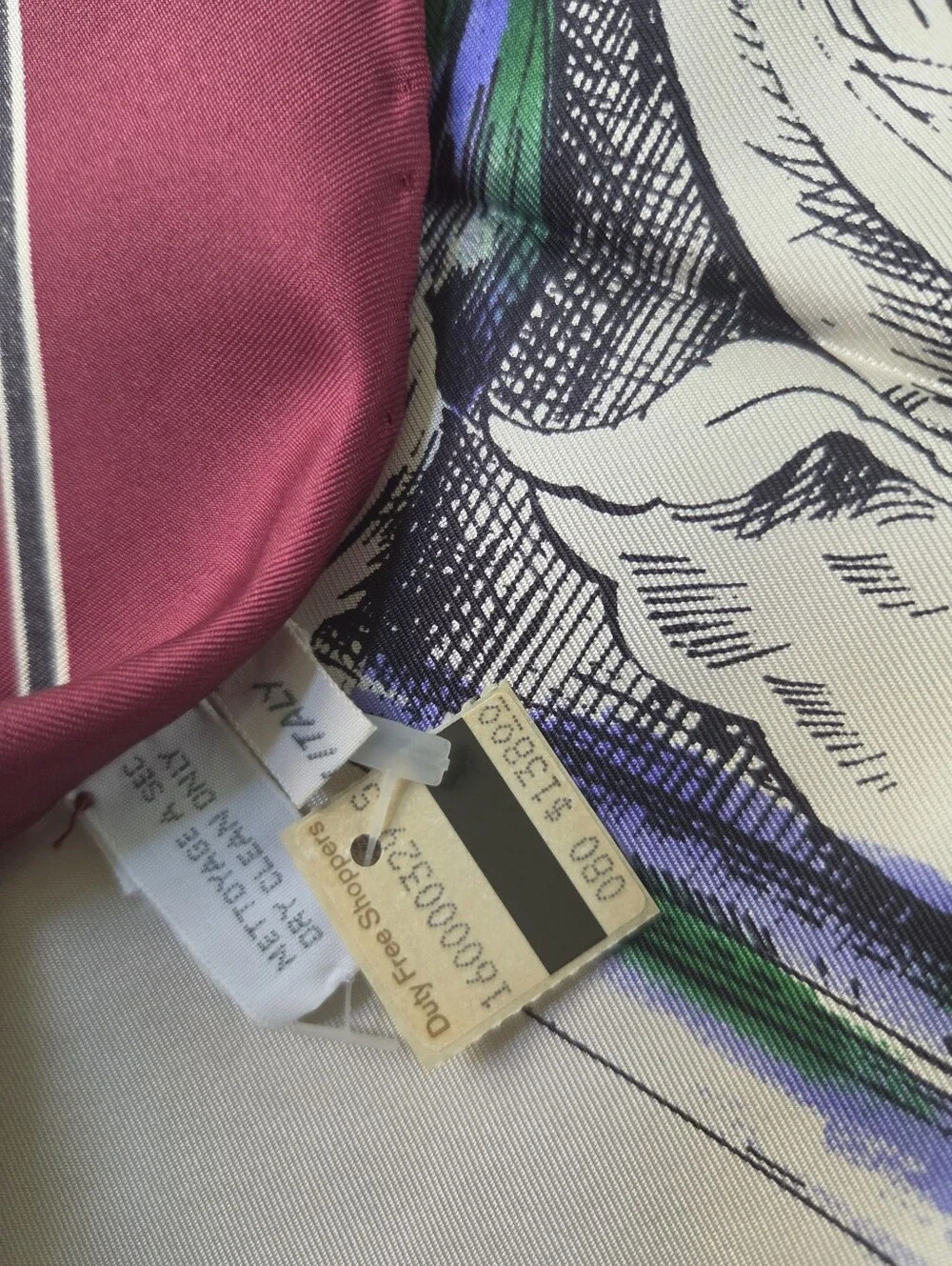 Christian Dior Scarf Cream 100%Silk New